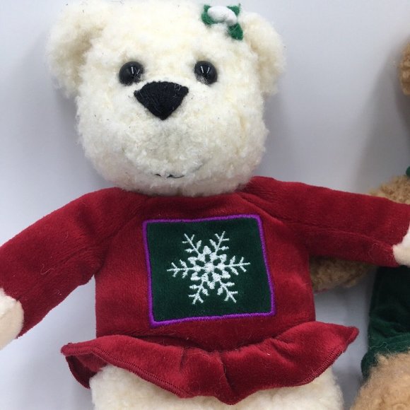 Hallmark KISS KISS Stuffed Plush BEARS, Magnetic Lips Connecting Hands ADORABLE - Picture 4 of 8